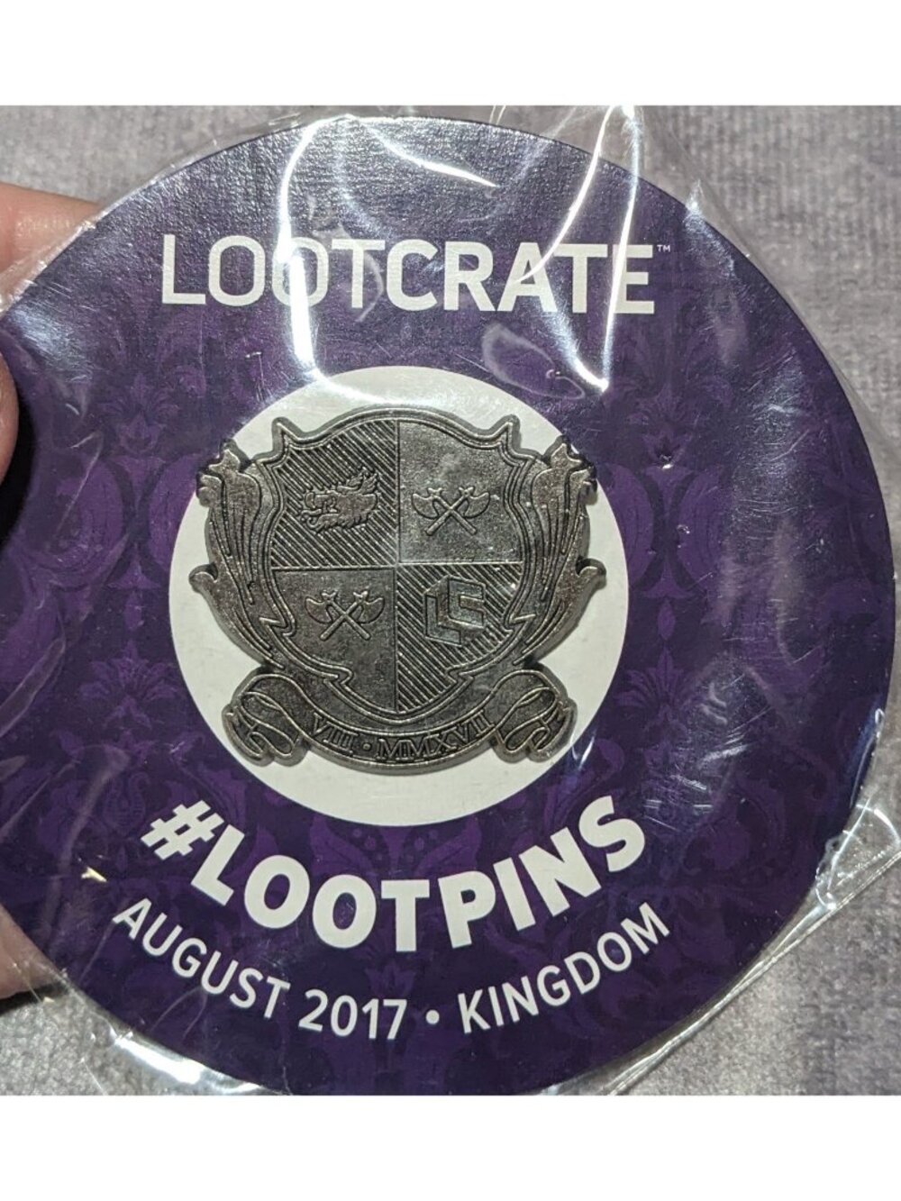 Geekcore Fantasy Kingdom Crest Loot Crate August 2017 Crest Lapel Pin